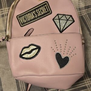 Victoria's Secret Pink Mini Backpack with Glitter Patches